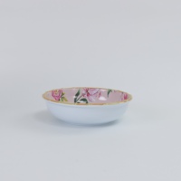 Service de table de belle conception d'usine à bon prix assiette à fleurs personnalisée en mélamine ensemble de vaisselle élégante de style occidental à motifs floraux roses