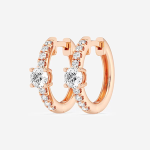 Pendientes de aro pequeños con diamantes cultivados en laboratorio de 3_4 quilates para mujer, joyería fina elegante para el día a día, minimalista y brillante - Product Image 2