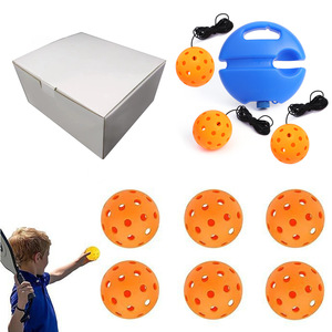 Blue Water Fill Base Self Return Tether 3 Pickleballs Elastic Cord Stable Ground Pickleball <b>Trainer</b> With Weighted Base Pro Kit - Product Image 1