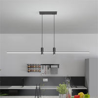 Luminaire suspendu moderne minimaliste de haute qualité pour salle à manger, bar, chambre à coucher, luminaire suspendu noir tendance, lustre LED long