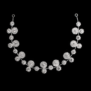 Bandeaux en cristal de fleurs pour filles, couronnes de vigne, pièces de tête de mariage, avec strass et argentés, nouvelle collection - Product Image 1