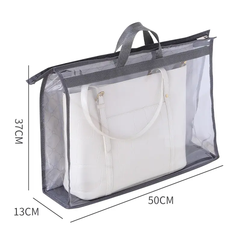 Wholesale Fashion Clear Dust Proof Storage Bags For Handbags Covers Purses Transparent PVC Zipper Bag
