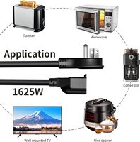 1 pie 1625W 13A UL SJT 16AWG enchufe plano cable de extensión resistente adaptador de ángulo de 90 grados cable de extensión de alimentación, listado UL