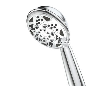 Pommeau de douche à main booster à haute pression douche à effet pluie à économie d'eau avec design flexible poli chromé pour une utilisation en appartement - Product Image 1