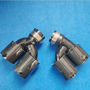 Embout d'échappement 195 mm en fibre de carbone véritable pour BMW G30 G38 Série 5, double sortie, noir, style M Sport, tuning - Product Image 4