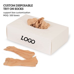 Wholesale Boots <strong>Socks</strong> Transparent Disposable Customized Nylon <strong>Polyester</strong> One Time Try-On Foot <strong>Socks</strong> - Product Image 1
