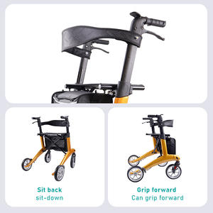 टिकाऊ चलने में सहायक गतिशीलता 4 पहियों की कुर्सी कार्बन फाइबर फोल्डेबल कार्बन फाइबर वॉकर - Product Image 5