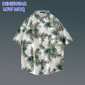 Camicie Estive Floreali da Uomo con Basso MOQ, Stampa Margherite e Girasoli su Sfondo Bianco, Oversize a Maniche Corte, Casual da Strada con Bottoni - Product Image 6