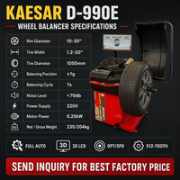 Balanceadora de Ruedas Inteligente Totalmente Automática KAESAR D-990E, 512 Dientes, Fase 3D, Pantalla LCD, Láser OPT SPO, 10-30 Pulgadas
