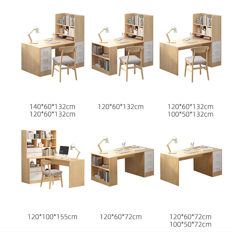 Computer Desk Study Table With Chair And Bookshelf Custom Wood