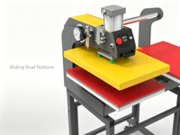 Presse à chaud pneumatique semi-automatique à double station coulissante pour le transfert par sublimation sur t-shirts, vêtements, textiles et tissus