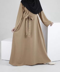 ชุดอาบายะผ้าขนสัตว์ขายส่งจากโรงงานสำหรับสตรีชาวมุสลิม ลายเรียบง่าย ทรงตรง - Product Image 2