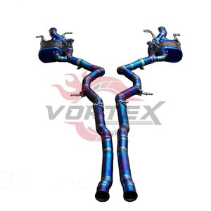 ท่อไอเสีย Vortex Blue Burnt Titanium Valvetronic สำหรับ Mercedes W223 S400 S450 S500 3.0T แบบ Pie-cut Catback Racing Muffler System - Product Image 4