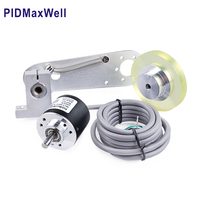 Capteur de mesure incrémental PIDMaxWell MCT38SA 200P/R de type roue, avec support à ressort, pour textile et papier, axe de 6 mm