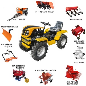 Trattore Agricolo Gommato 4WD Multifunzione Mini con Tosaerba e Motozappa, Motore e Pompa per Uso Giardino - Product Image 3