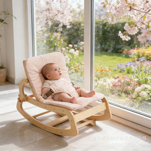 Silla Mecedora de Madera Original para Bebé, Ajustable, de Madera Maciza, Cuna para Recién Nacidos de 6 a 12 Meses - Product Image 4