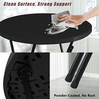 Table pliante ronde CE de 32 pouces, table pliante Rooster Tail, table en plastique portable avec cadre en métal et pieds verrouillables