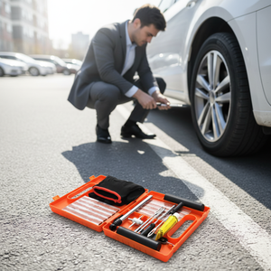 ערכת תיקון צמיגים לאופנועים עם ידית T תקעים חזקים לתיקון פלדת פחמן לערכת תיקון פנצ'ר לצמיגי רכב - Product Image 1