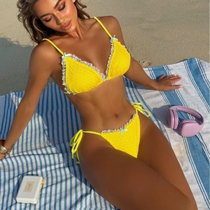 Bikini de Dos Piezas Transpirable de Spandex/Poliéster para Mujer con Espalda Descubierta, Traje de Baño Sexy para la Playa en Verano - Product Image 2