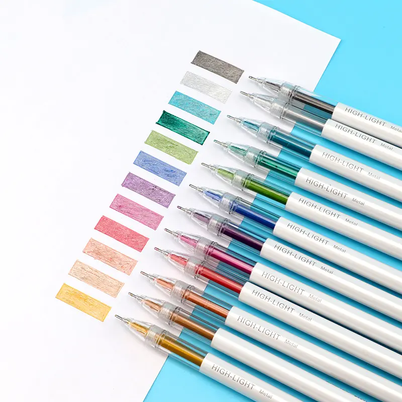 Рекламная гелевая ручка Baoke, 12 разноцветных ручек