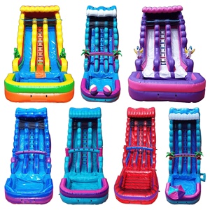 Toboggan aquatique gonflable de taille adulte énorme d'arrière-cour avec piscine pour jeu d'été en plein air pour adultes - Product Image 1