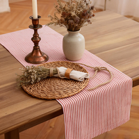 Chemin de table rétro à rayures, lavable, personnalisable en taille et en couleur, pour fête, restaurant, mariage, décoration de bureau