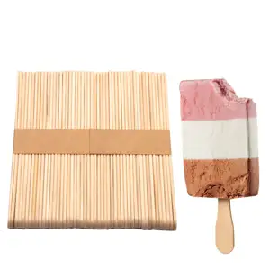 Bulk Branding Birch Straight Edge Disposable Ice Lolly Pop Sticks Bulk Popsicle Stick For Sale