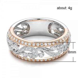 Anello Traforato Bicolore per Donne, Tono Rosa, Elegante Accessorio Quotidiano e da Festa - Product Image 5