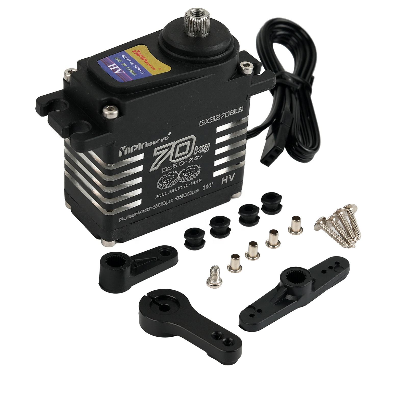 70kg Brushless Motor Helical Steering Gear IP68 Waterproof Digital  Servo GX3270BLS for Remote Control Car 1/8 1/10