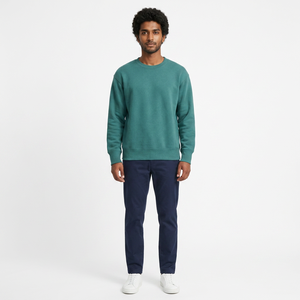 Pull d'hiver pour homme en molleton de coton de haute qualité, fermeture éclair sur le devant, séchage rapide, respirant, 470g, coupe classique, col rond, logo personnalisé - Product Image 1
