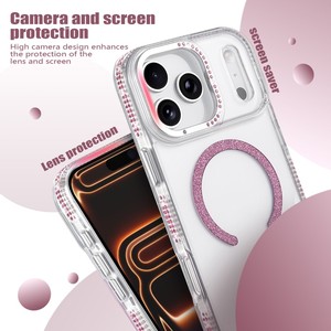 Accessoires de téléphone Bling Diamant pour <span class=keywords><strong>iPhone</strong></span> 17 16 15 14 13 <span class=keywords><strong>12</strong></span> – <span class=keywords><strong>Coque</strong></span> de téléphone magnétique de luxe à paillettes pour <span class=keywords><strong>iPhone</strong></span> 17 Pro Max - Product Image 3