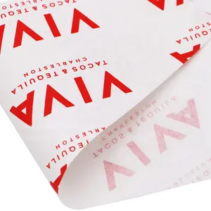 Оптовая продажа, индивидуальная печатная бумага с логотипом и размером, пищевая бумага для бургеров, жиронепроницаемая упаковочная бумага с покрытием, бумага для сэндвичей