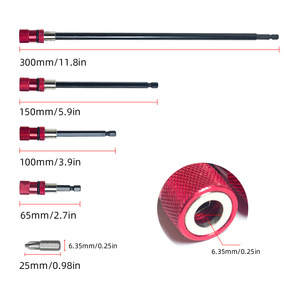 Yunbei Yb <b>Screwdriver</b> <b>Bit</b> Extension <b>Set</b> 6.35mm Hex Magnetic 300mm 150mm 100mm 65mm 25mm For Diy Repair Tools - Product Image 1