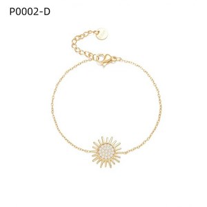 AMY AMY สร้อยข้อมือแฟชั่นกับ Zirconia รูปดวงอาทิตย์โซ่ชุบเงินสำหรับผู้หญิง P0002ของขวัญเครื่องประดับคลาสสิก - Product Image 2