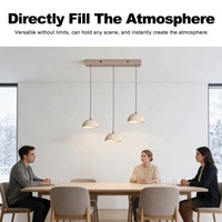 Lustres suspendus linéaires en marbre moderne de luxe décoratifs à LED pour escalier d'hôtel, table à manger noire