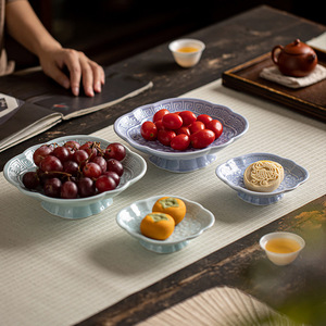 Plato de Cerámica para Frutas, Forma Irregular, Porcelana de Lujo, Estilo Retro, Plato para Postres y Aperitivos, Decoración de Mesa para el Hogar - Product Image 2