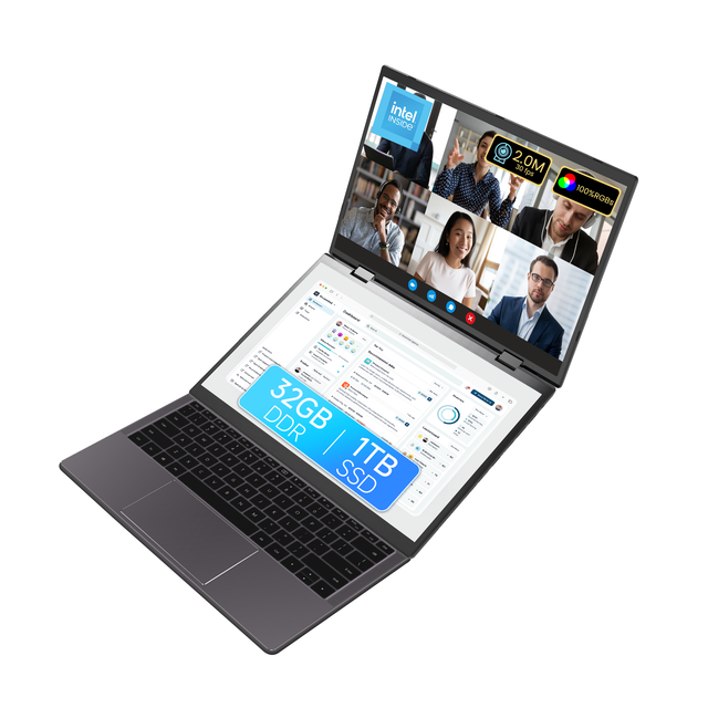 360 Foldable English Intel Metal Dual Graphics Card Dedicated Graphics 14-inch Business Dual-touch Screen 2-in-1 Laptop Tablet
