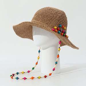 Nouveau Chapeau de Pêcheur Femme Tendance 2025 – Chapeau de Soleil Pliable à Large Bord en Paille Colorée avec Perles - Product Image 2