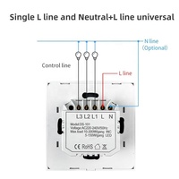 Interrupteur mural intelligent Tuya Zigbee 3.0 3 gang Angle droit Verre trempé Tactile Interrupteur d'éclairage Sans fil neutre Contrôle bidirectionnel