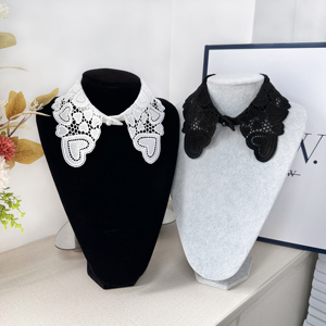 <span class=keywords><strong>Col</strong></span> en dentelle détachable brodé motif coeur de luxe pour femmes pour chemises chandails accessoire de vêtement décoratif amovible - Product Image 5