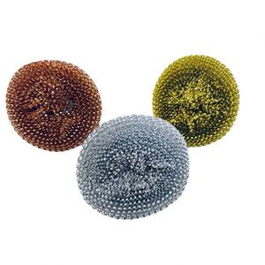 Custom Color Cleaning Kitchen Length and Short <b>Handle</b> Dishwashing <b>Scrubbing</b> Pot <b>Brush</b> Fiber Steel Ball - Product Image 4