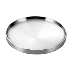 Chef Meis Stainless Steel Plate 304 Double Layer Round Gold Dinner Plate For Restaurant Hotel Meals - Product Image 3