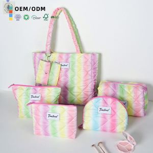 Timeforest Waterproof Colorful Polyester Zipper Closure Eco-Friendly Fashion Letter Portable Soft Handle Large Capacity <b>Makeup</b> - Product Image 1