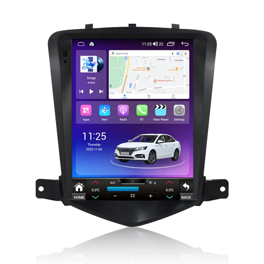 NaviFly otomatik stereo con pantalla retractil için Chevrolet Cruze 2008-2013 con gps para para araba IPS akıllı ekran wifi