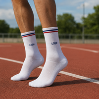 Fabricant de chaussettes de sport personnalisées OEM, chaussettes de course, chaussettes mi-mollet, logo personnalisé, design couleur, chaussettes de performance