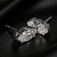 Boucles d'oreilles personnalisées en argent sterling 925 avec moissanite marquise GRA VVS couleur D pour femmes et hommes, testées au diamant