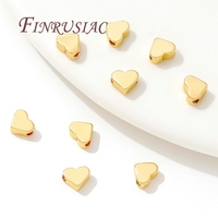 Perles entretoises en forme de cœur plaquées or 18 carats, fournitures et accessoires pour la fabrication de bijoux DIY, pour bracelets, colliers, composants et apprêts
