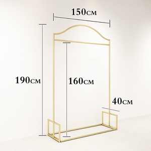 <span class=keywords><strong>Étagère</strong></span>s latérales dorées Nouveau centre commercial <span class=keywords><strong>Rail</strong></span> de vêtements Présentoir de magasin pour femmes Présentoirs combinés au sol - Product Image 6