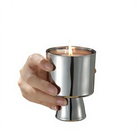 Bougie parfumée en métal avec logo personnalisé, faite à la main en cire de soja, cadeau de Noël, décoration d'intérieur, parfum longue durée