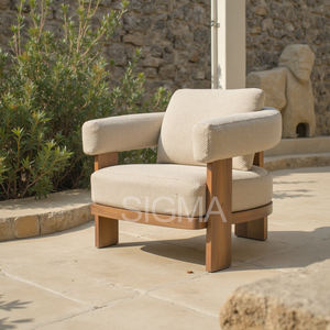Set di Divani da Esterno in Legno di Teak Moderno con Cuscini Confortevoli, Arredamento da Giardino <span class=keywords><strong>SIGMA</strong></span> - Product Image 5